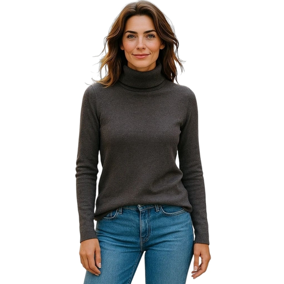 Christopher Fischer Gray Cashmere Long Sleeve Cowl Neck Sweater